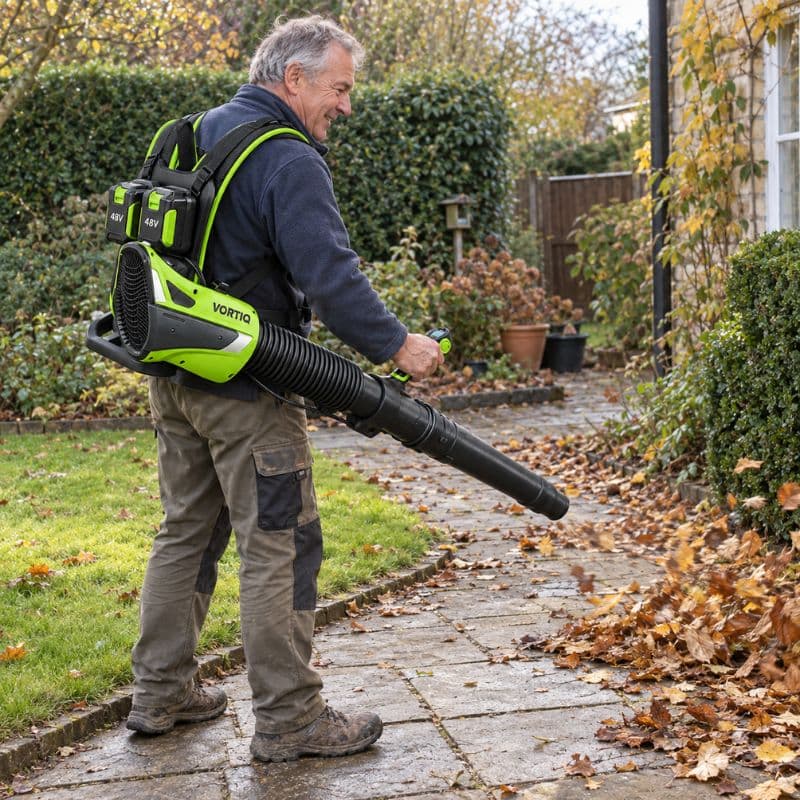 Vortiq Pro 48: versatilità d'uso su vialetti, terrazze, garage e neve