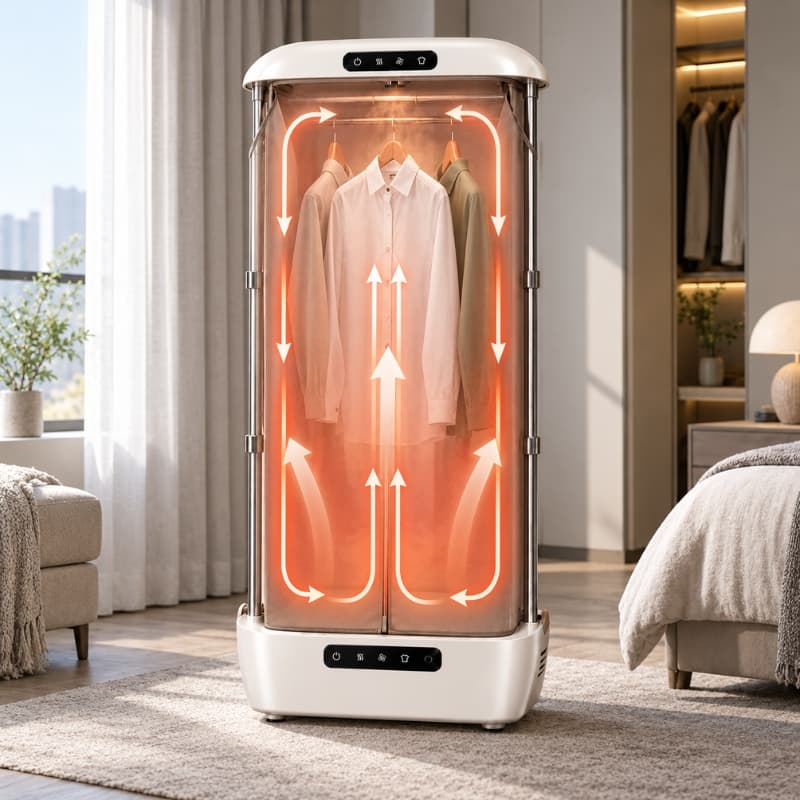 Il Ciclo Vapor-Return distende le fibre senza ferro da stiro